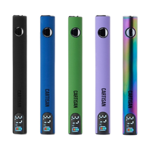 Load image into Gallery viewer, The Cartisan Neo Pro has a stylish design and various colors. Change the power setting with three clicks for a personalized experience. Display screen shows 5 settings: 2.1V, 2.5V, 2.9V, 3.3V, or 3.7V. Compatible with most 510 cartridges.