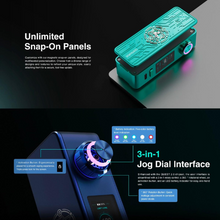 Load image into Gallery viewer, Customize the Centaurus M100 with snap-on panels featuring various designs and textures. The user-friendly QUEST 2.0 chipset allows for easy one-handed operation with a 360° rotating wheel, activation button, and LED battery indicator.