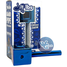 Load image into Gallery viewer, Dogg Lbs 4" Everyday Electro Plated Cube Hand Pipe - Blue (with packaging)
