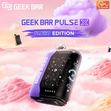 Load image into Gallery viewer, Enhance your vaping experience with the Geek Bar Pulse X 25K Slush Edition Disposable Vape. With 18ml of e-juice and up to 25,000 puffs, this device offers icy, slushie-inspired flavors. It also includes adjustable airflow and a 3D-curved LED screen for futuristic style. Perfect for on-the-go use. (Retain packaging for manufacturer support.)