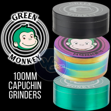 Load image into Gallery viewer, Green Monkey Capuchin Grinder 100mm Black, Rainbow, Green
