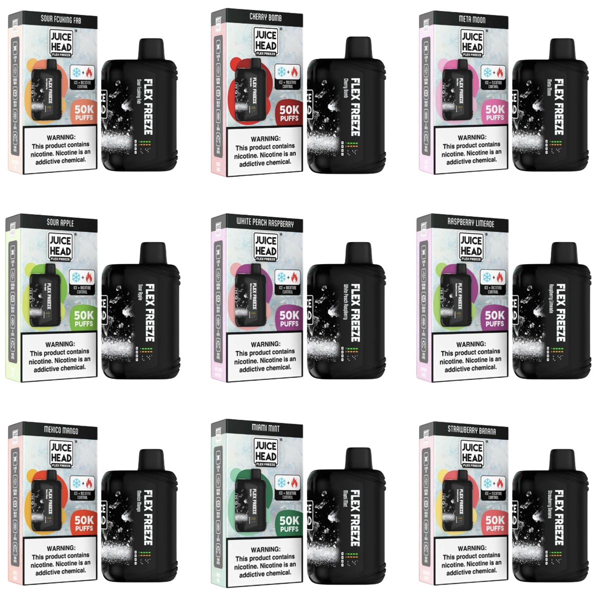 Juice Head iFlex 50K Nixodine Disposable | WC Vapor Juice Head iFlex 50K Nixodine Disposable | WC Vapor