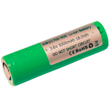 Load image into Gallery viewer, Get the Samsung 50S 21700 battery for reliable and strong charging. This battery has a capacity of 5000mAh, can discharge at 25A, and is in a flat top style. Remember to always use this battery in protected battery packs to ensure safety.