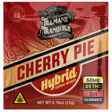 Load image into Gallery viewer, Tillman's Tranquil Cherry Pie Hybrid gummies packaging with branding and product details.
