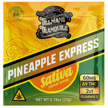 Load image into Gallery viewer, Tillman's Tranquil Pineapple Express Sativa gummies packaging with branding and product details.