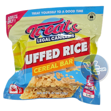 Load image into Gallery viewer, Give your mind and body the ultimate boost with Treats Puffed Rice Cereal Bars. With a powerful 25:1 CBD:THC ratio, each bar contains a whopping 2600mg of cannabinoids, including 100mg of THC and 2500mg of CBD in each delicious bite. Perfect for new and experienced users, simply take 1/8 or 1/4 of a bar and wait patiently for the effects to kick in. Trust us, it's worth the wait.