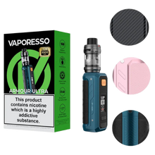 Load image into Gallery viewer, Vaporesso Armour Ultra vaping device and packaging with close-up details on a white background.