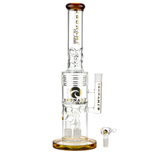 Load image into Gallery viewer, Tsunami - Barrel Showerhead Drum Heart Honeycomb 20" Water Pipe Amber