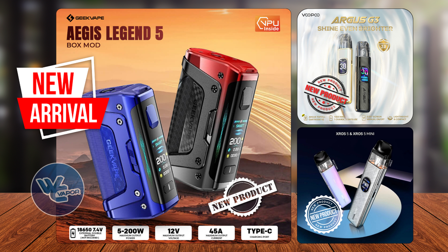 New Arrivals at WC Vapor! ➜ XROS 5 Mini, Argus G3, and Aegis Legend 5 Mod