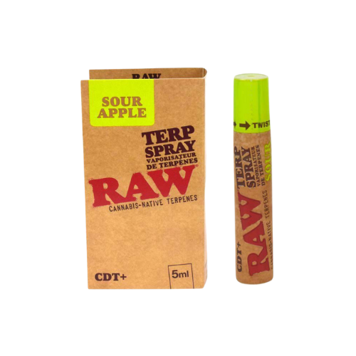 Maximize your smoking experience with Raw Terp Spray (Sour Apple). Spray on papers, wraps, or cones for satisfying results in only 6 minutes.