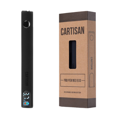 The Cartisan Neo Pro Pen 900 is a powerful oil cartridge vape battery with a 900mAh capacity. It's easy to recharge using the included USB-C cable, and its user-friendly design includes a clear OLED display for precise control.