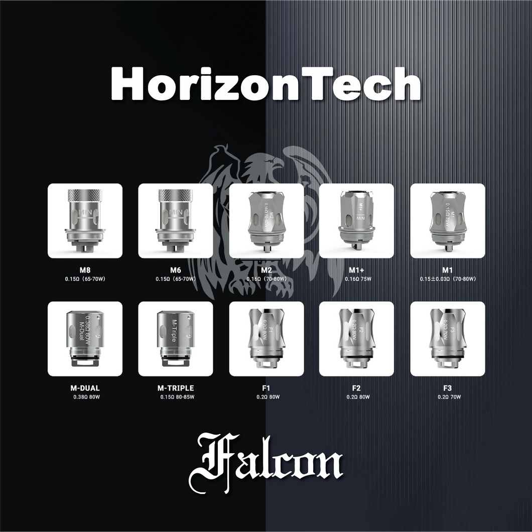 Horizon Tech Falcon Coils are compatible with all Falcon Series Tanks, including the newly revised Falcon Legend.  