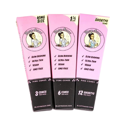 Blazy Susan Pink Paper Cones