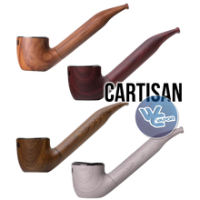 Load image into Gallery viewer, Four wooden pipes with 'Cartisan' branding on a clear background
