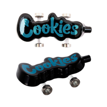 Load image into Gallery viewer, Cookies Toke Deck - Black | Enhance your smoking experience with the Cookies Toke Deck. This unique mini-skateboard also serves as a fashionable pipe, combining creativity and functionality. Featuring metal wheels, it&#39;s essential for any collection.
