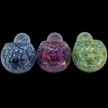 Load image into Gallery viewer, Three colorful glass containers with textured surfaces on a white background
