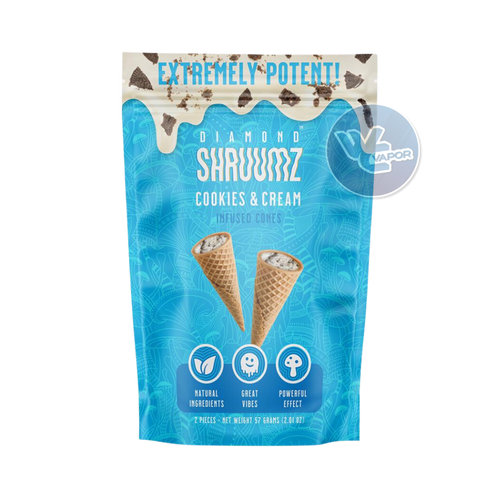 Diamond Shruumz Cookies and Cream Infused Cones are insanely powerful, blending our unique nootropic and functional mushroom mix to create an unforgettable, classic experience all in one cone.