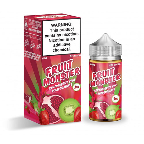 Strawberry Kiwi Pomegranate by Fruit Monster is a combination of ripe strawberries, sweet kiwi, and pomengranate. (50/50 vg/pg)