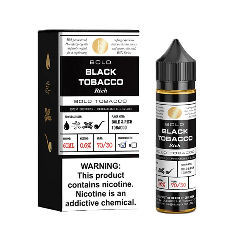 Black Tobacco by Glas Basix is a class rich and bold flavor for the tobacco aficionados. (70/30 vg/pg)
