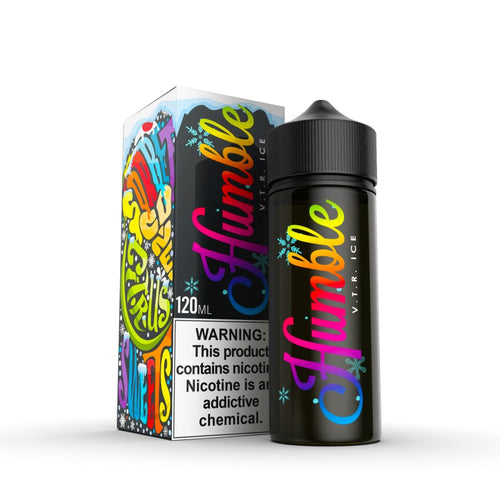 VTR Ice by Humble OG is a rainbow mixed fruit sorbet with a menthol blast. (70/30 vg/pg)
