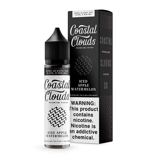 Iced Apple Watermelon by Coastal Clouds features apple and watermelon with an icy menthol kick. (70/30 vg/pg)