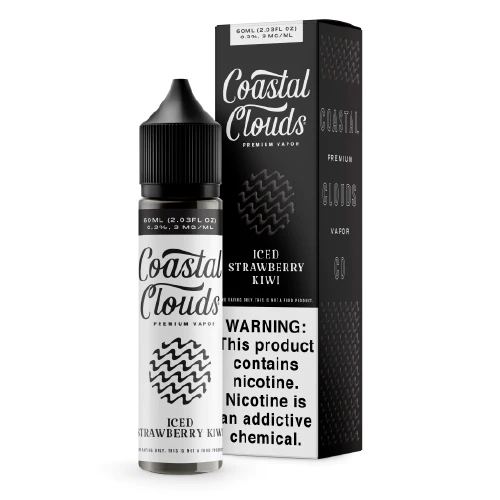 Iced Strawberry Kiwi by Coastal Clouds is a fruity blend of strawberries and kiwis with an icy menthol kick. (70/30 vg/pg)