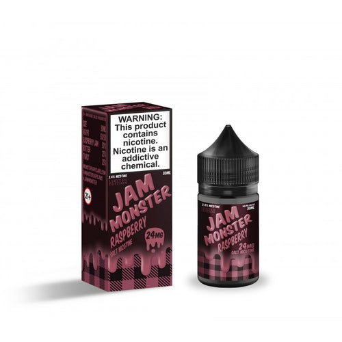 Raspberry by Jam Monster Salts features raspberry jam on buttered toast. (50/50 vg/pg)