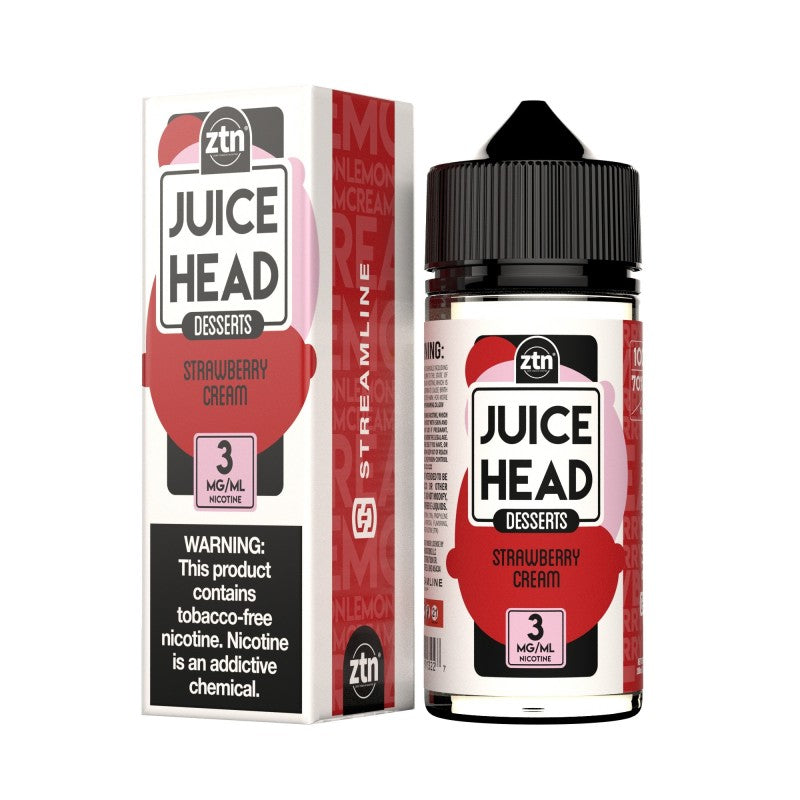 Strawberry Cream by Juice Head Desserts tastes like strawberries, toasted cereal treats, and whipped cream. (70/30 vg/pg)