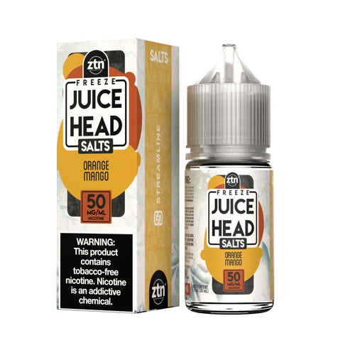 Orange Mango Salt by Juice Head Freeze is a Citrus blend of juicy oranges and ripe mangos with a menthol kick (50/50 mg/pg)