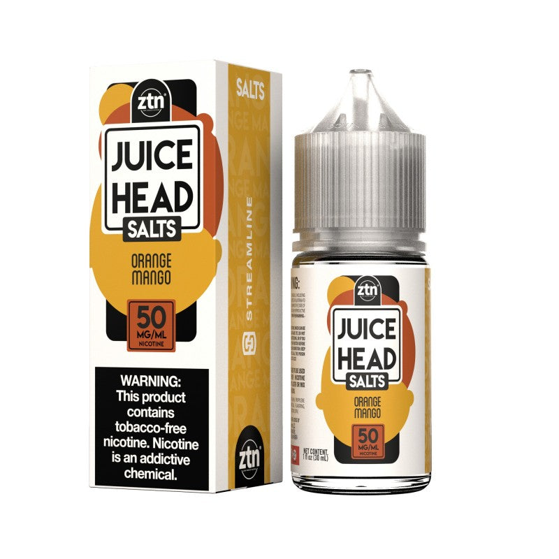 Orange Mango Salt by Juice Head is is a citrus blend of sweet and sour oranges and ripe mangos. (50/50 vg/pg)