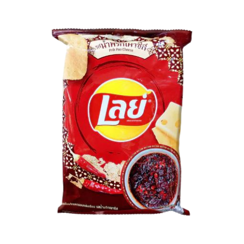 Explore the exquisite flavors of Lay's Prik Pao Cheese Chips, inspired by the fiery and delicious Prik Pao condiment made with roasted chilies, garlic, shallots, and other premium ingredients.