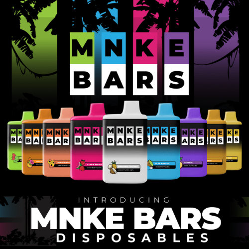 Discover the Discover the MNKE Bars XL 2500 Puffs, a compact, rec, a compact, rechargeable 8mL disposable vape delivering bold 5% nic salt flavor through a 1.1Ω mesh coil. Button-free, leak-proof, and perfect for chain-vapers, it offers vibrant flavors like Mango, Mint, Grape, Blue Razz, and Peach. With a durable aluminum shell, 550mAh USB-C battery, and pass-through charging, this pocket-sized vape ensures zero downtime and maximum satisfaction. Shop now for hassle-free vaping with no setup or maintenance!