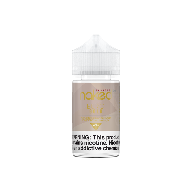 Naked100 Euro Gold Salt is a slightly sweet tobacco flavor with just a touch of honey. (50/50 vg/pg)