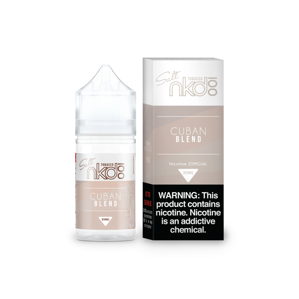 Cuban Blend Salt by Naked 100 is a smooth cigar tobacco blend with the aroma from a Havana Cuban Cigar. (50/50 vg/pg)