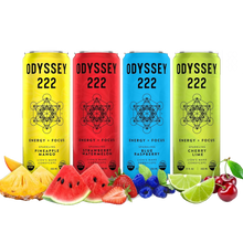 Load image into Gallery viewer, Experience the natural and delicious benefits of Odyssey 222&#39;s mushroom-infused energy drink. This unique beverage not only boosts energy, but also supports a healthier, more focused, and energetic lifestyle. Sip and feel the power within, with every refreshing taste.
