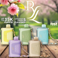 Load image into Gallery viewer, Celebrate the essence of spring with the RAZ RYL Spring 35K Disposable Vape, a premium device that blends cutting-edge technology with a chic, seasonal design. Engineered for vapers who crave bold flavors and long-lasting performance, this vape delivers up to 35,000 puffs with a 16.5mL e-liquid capacity and 5% nicotine strength (50mg) for a smooth, satisfying hit every time.
