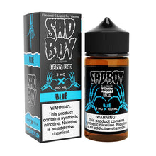 Load image into Gallery viewer, Sadboy Blue Happy End is a blend of Blue raspberry and cotton candy (70/30 vg/pg) 
