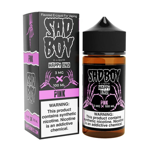 Sadboy Pink Happy End is a blend of red raspberry and pink cotton candy (70/30 vg/pg)