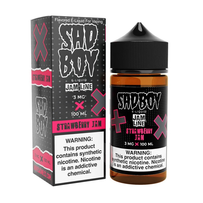 Sadboy Strawberry Jam is a shortbread cookie with strawberry jam on top. (70/30 vg/pg)
