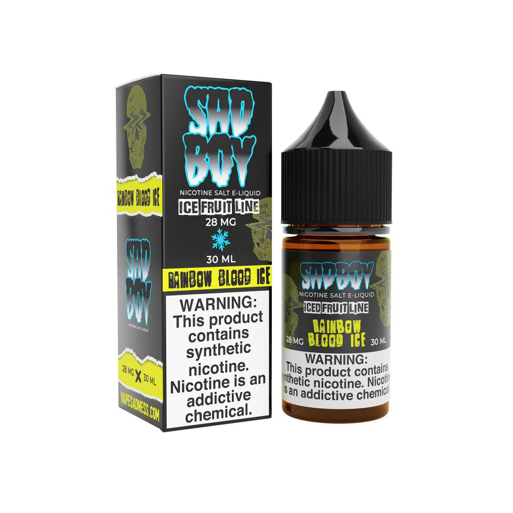 Sadboy's Rainbow Blood Ice is a blend of tropical fruits topped off with a ICY cool finish. (50/50 vg/pg)