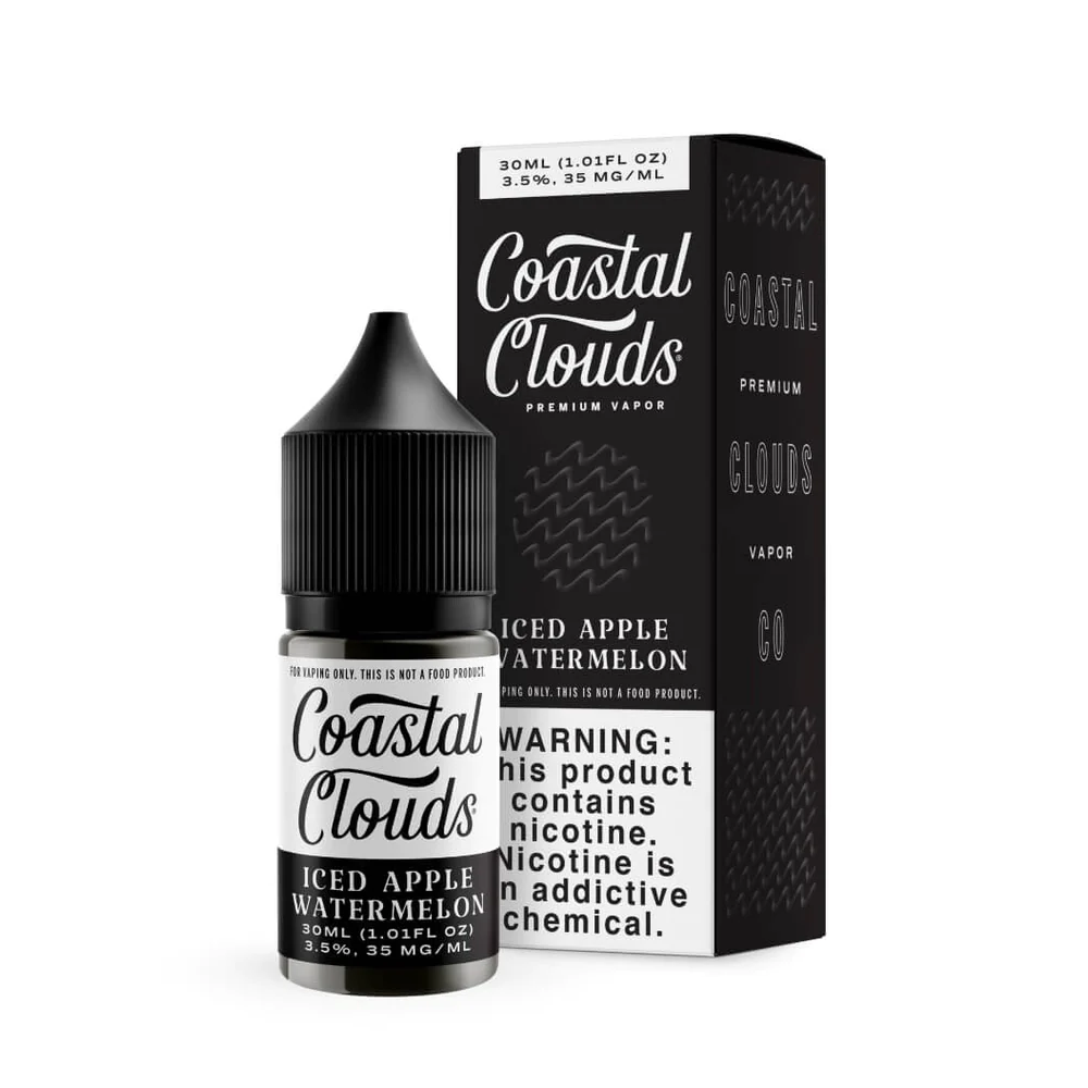 Iced Apple Watermelon Salt by Coastal Clouds is a icy blend of apples and watermelon with an icy menthol kick. (50/50 vg/pg)