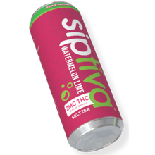 Load image into Gallery viewer, Pink can of Siptiva Watermelon Lime Seltzer with green and white text on a clear background
