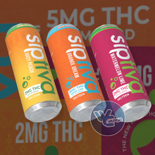 Load image into Gallery viewer, Three Siptiva cans in different flavors on a colorful background with 'WC Vapor' branding.
