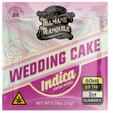 Load image into Gallery viewer, Package of Tillman's Tranquil's Wedding Cake Indica gummies with branding and product details.
