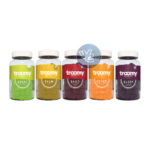Elevate your everyday routine with Troomy Nootropics Gummies. Troomy's unique blend of functional mushrooms - including Reishi, Cordyceps, Chaga, and Lion's Mane - will give you a jolt of vitality and uplift your day. Have some fun and indulge in these premium gummies!