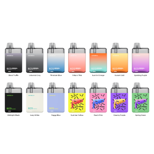 The Vaporesso ECO Nano boasts an impressive 1000mAh battery life, 6mL capacity pods, and a refined lightweight zinc alloy frame, expertly crafted to nestle in the palm of your hand.