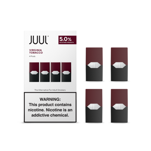 JUUL Virginia Tobacco 5.0% (4-Pack) - Experience the smooth and rich tobacco flavor with earthy undertones of Virginia Tobacco JUUL Refill Pods, perfect for both new and seasoned vapers.