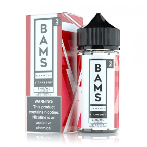 Bam Bam’s Strawberry is a freshly baked Cannoli with rich cream and a hint of sweet strawberries. (80/20 vg/pg)