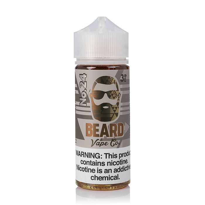 No. 24 by Beard Vape Co features a creamy malt base with salted caramel that is surely to become your next all day vape. (70/30 vg/pg)