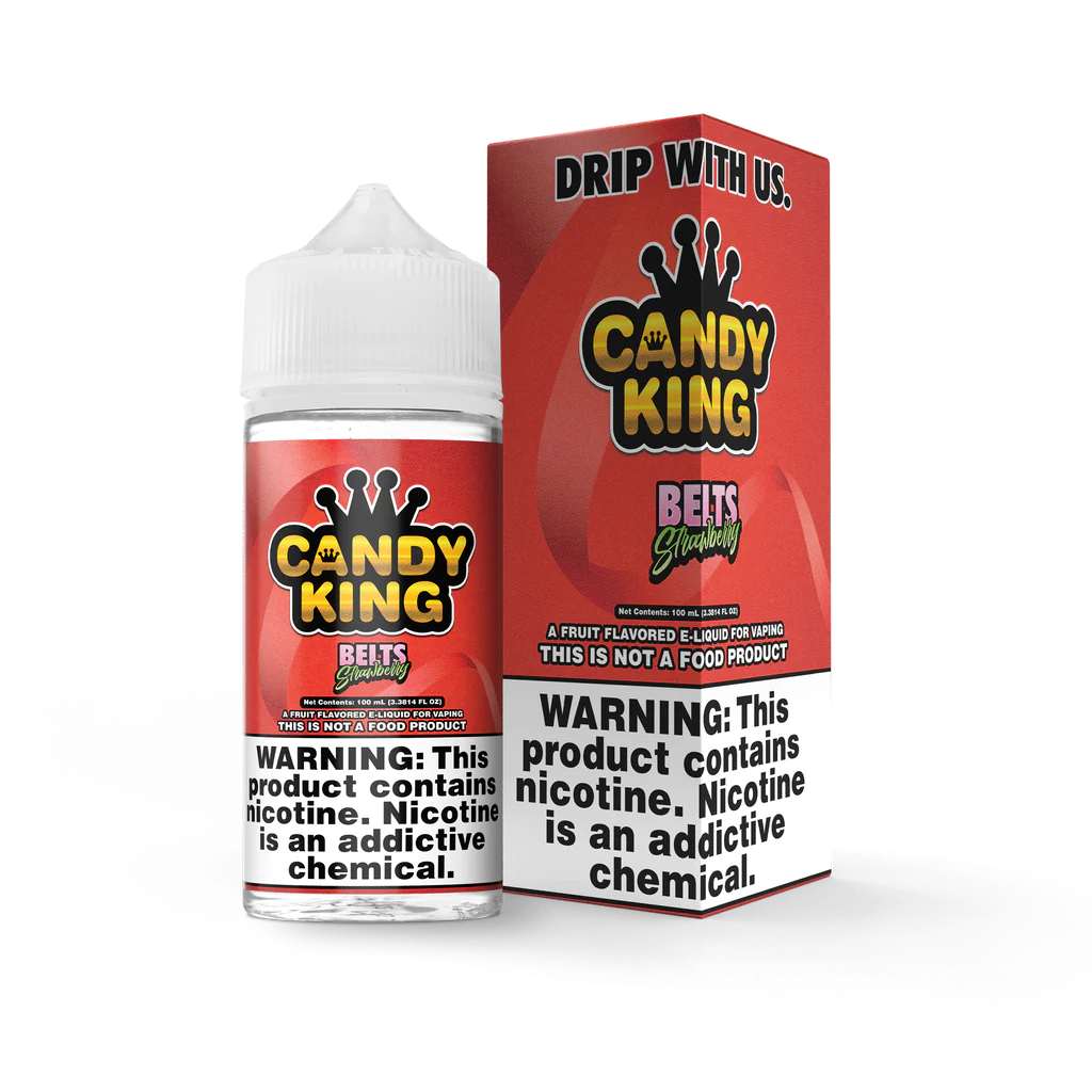 Belts by Candy King is a sour strawberry gummy. (70/30 vg/pg)